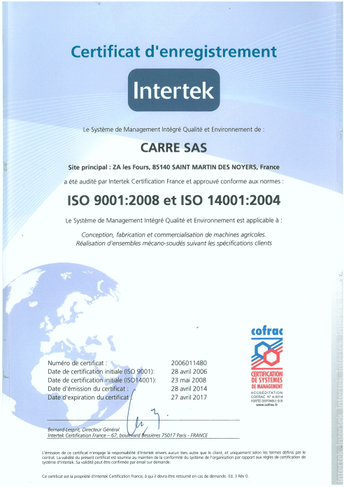 Nos certificats